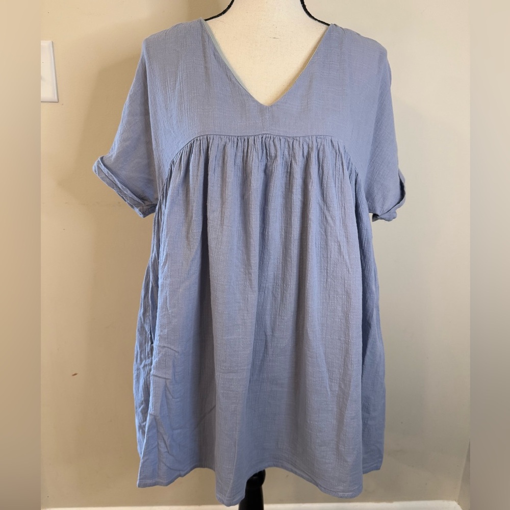 Listicle light blue mini dress with gray undertones SZ SM